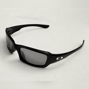 Oakley Fives Squared (4+1) 2 12-967 vtg Black Wrap Sunglasses Frames mirrored